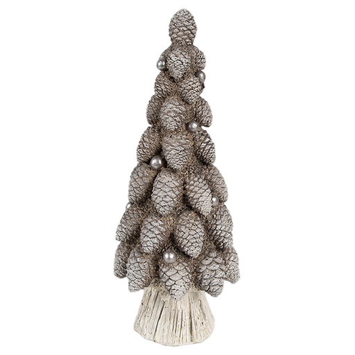 Decoration Baum Braun Weiß Ø 7x19 cm