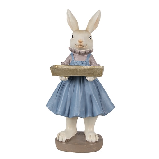 Décoration Lapin Beige Bleu 10x8x20 cm