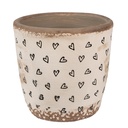 Flower Pot Inside Beige Black Ø 13x12 cm