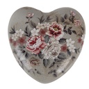 Deko Herz Grau Rosa 11x11x4 cm