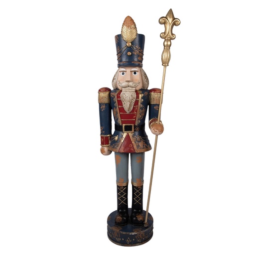 Christmas Decoration Nutcracker Blue Red 39x30x136 cm