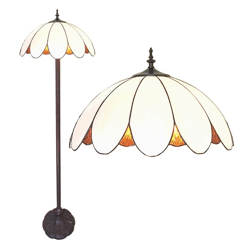 Lumilamp Tiffany Vloerlamp Ø 46x166 cm Wit Polyresin