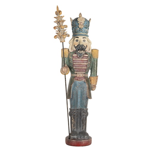 Christmas Decoration Nutcracker Blue Green 13x13x38 cm