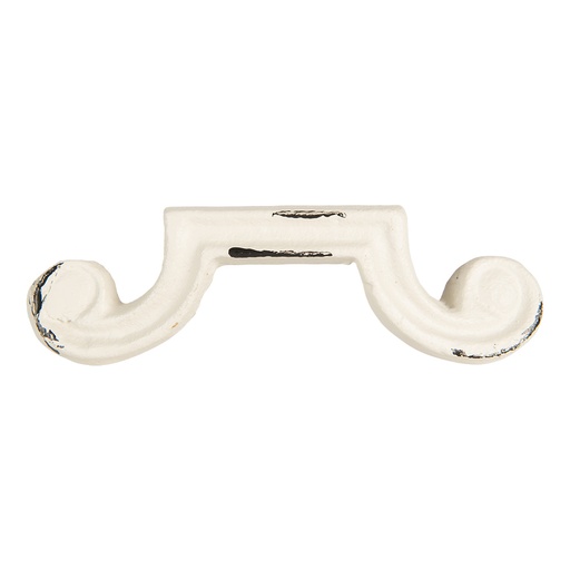 Clayre & Eef Maniglia 12x2x3 cm Bianco Metallo