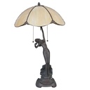 Lampe de table Tiffany Beige, Marron Ø 41x70 cm E27/max 2x60W