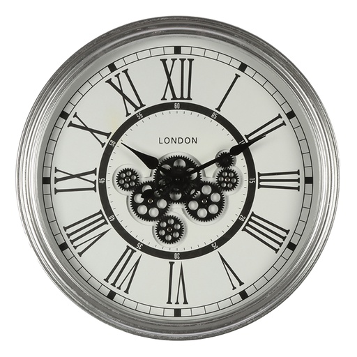 Horloge murale Argent Ø 60x10 cm / 1xAA / 1xC