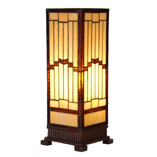 Table Lamp Tiffany Beige Brown 17x17x44 cm E27/max 1x40W