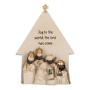 Décoration de Groupe de Noël Beige Couleur or 16x6x21 cm