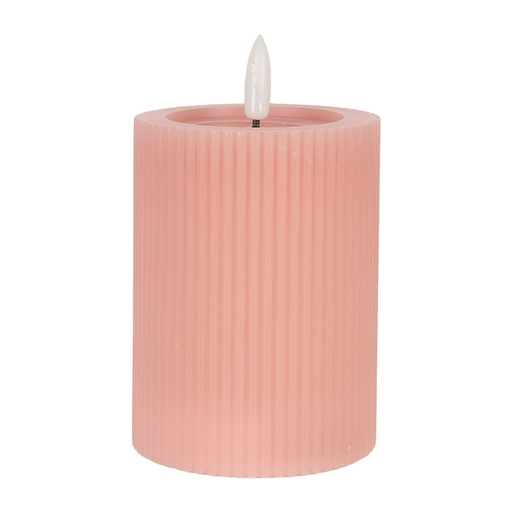 Candela con LED Rosa Ø 8x13 cm / 2xAA