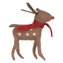Christmas Decoration Reindeer Brown Red 14x4x19 cm
