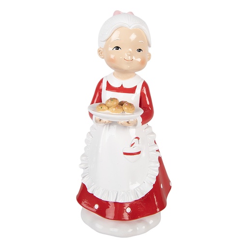 Christmas Decoration Mrs. Claus Red White 10x10x20 cm