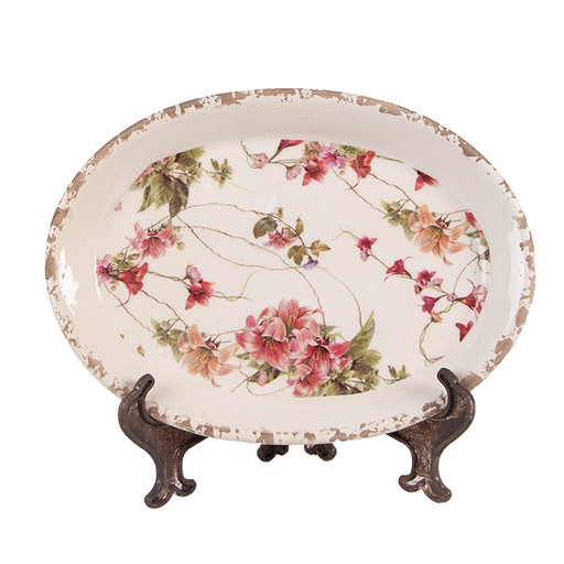 Dekoration Teller Beige Rosa 25x18x3 cm