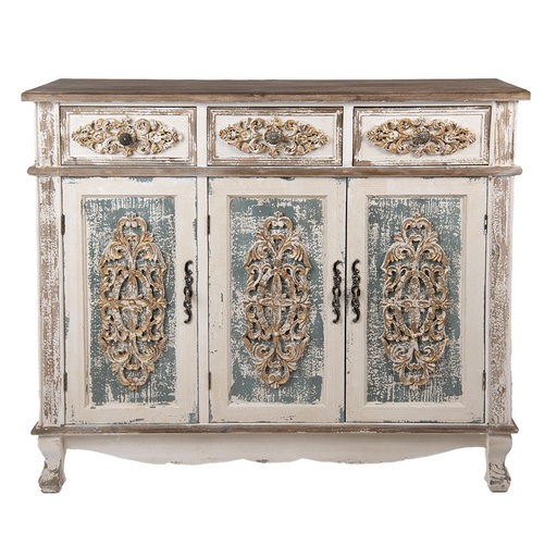 Chest of Drawers White Brown 126x40x112 cm