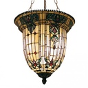 Suspension Tiffany Beige, Marron Ø 41x126 cm E27/max 3x60W