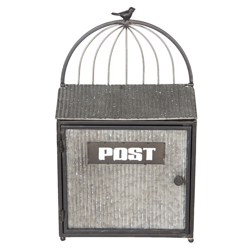 Wandbriefkasten Grau, Braun 29x12x48 cm