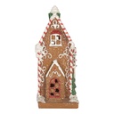 Dekoration Haus mit LED Braun Weiß 15x9x20 cm
