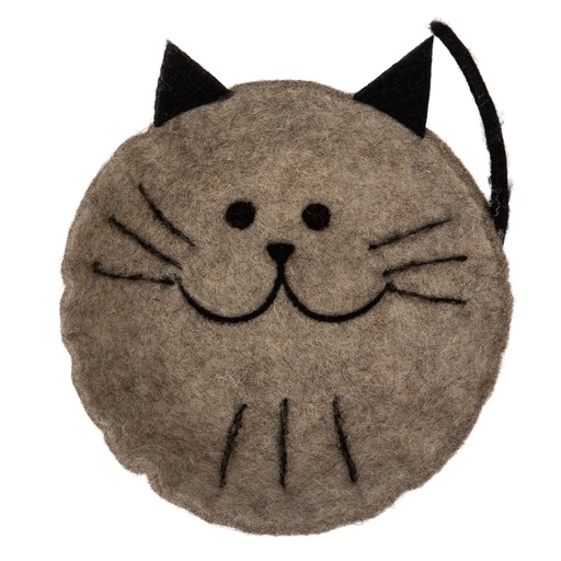 Ciotola in Feltro Gatto Grigio Nero 18x18x6 cm