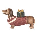 Statue Hund Braun Rot 47x14x28 cm