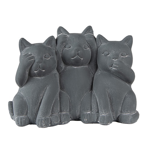 Décoration Chat Gris 22x10x16 cm