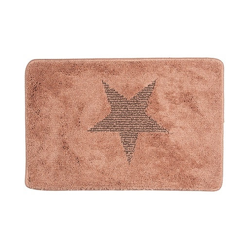 Clayre & Eef Badmat 58x38x1 cm Roze Polyester Ster
