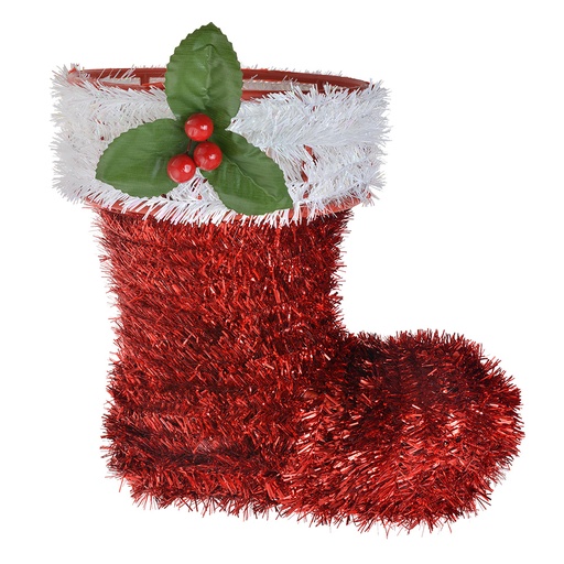 Christmas Decoration Boot Red White 25x11x26 cm