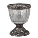 Porte-lampion en verre Argent Ø 6x8 cm