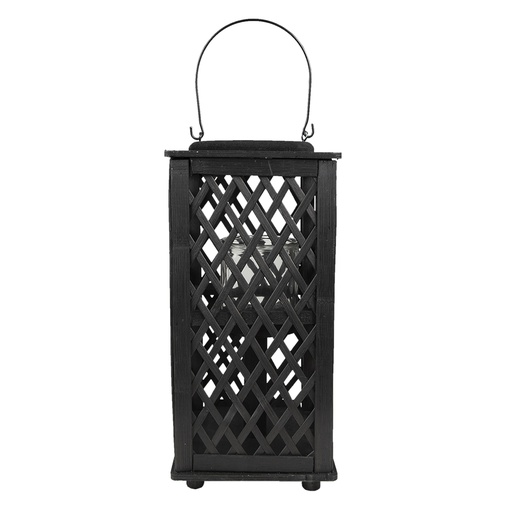 Tealight Holder Black 19x19x40 cm