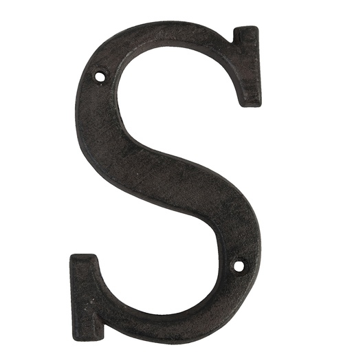 Lettre S en fer Marron 8x1x13 cm