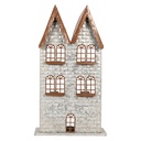 Portacandele Natale Casette Grigio 30x13x54 cm
