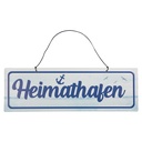 Textschild Weiß Blau 30x1x10 cm