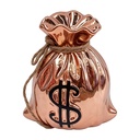Tirelire Sac d'argent Couleur cuivre 12x9x13 cm