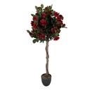 Albero di Rose decorazione Rosso Verde 32x32x120 cm