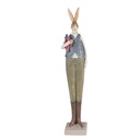 Statua Decorativa Coniglio Blu, Verde 6x5x36 cm