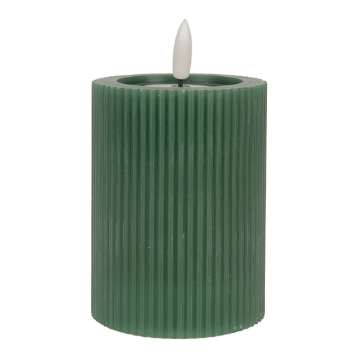 Candela con LED Verde Ø 8x13 cm / 2xAA