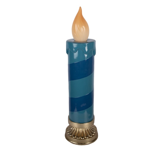 Candela di decorazione con LED Blu Color oro Ø 18x67 cm / 2xAA