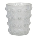 Clayre & Eef Theelichthouder Ø 8x8 cm Wit Glas