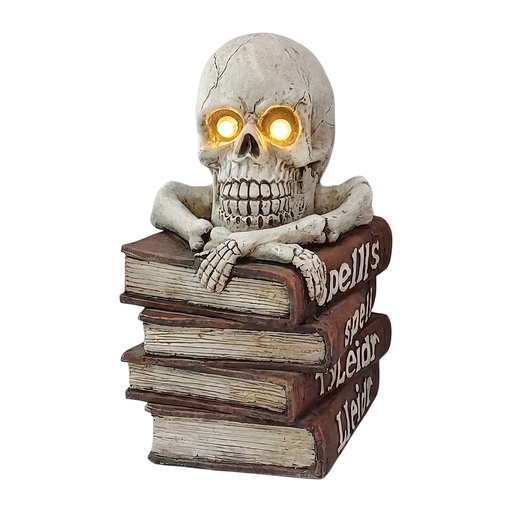 Deko Bücher mit Schädel Weiß Braun 30x25x47 cm