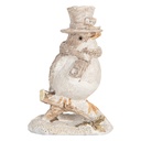 Decoration Bird Beige White 5x3x8 cm
