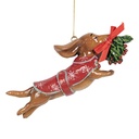 Decoration pendant Dog Brown Red 12x2x4 cm