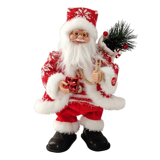 Décoration Jambes du Père Noël Rouge Blanc 35 cm / 3xAA