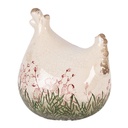 Deko Huhn Beige Grün 12x11x13 cm