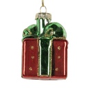 Boule de Noël Rouge Vert 4x4x6 cm