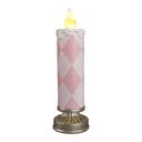 Deko Kerze mit LED Rosa Goldfarbig Ø 9x29 cm