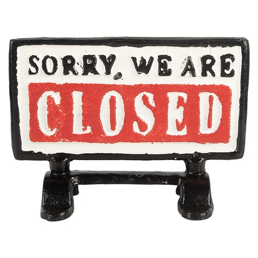 Sign open / closed Black White 16x7x12 cm