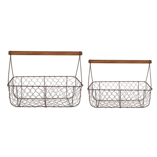 Cesti (set 2) Marrone 36x17x12/27 / 32x15x10/22 cm