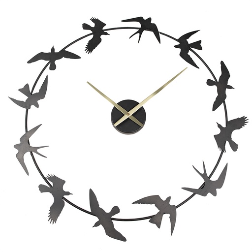 Wall Clock Black 69x4x66 cm / 1xAA