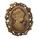 Broche cameo bruin