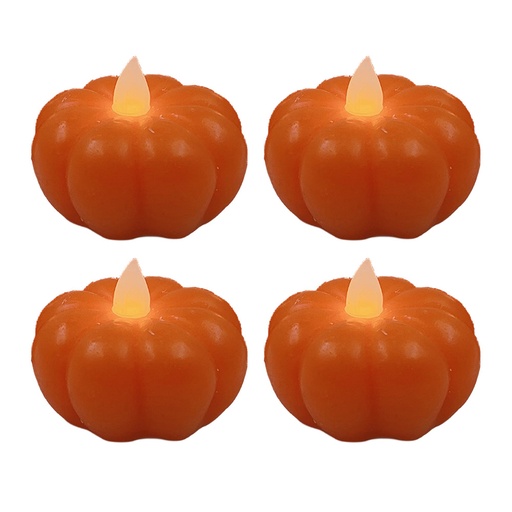 Candela con LED Arancio set  4 Ø 5x5x4 cm