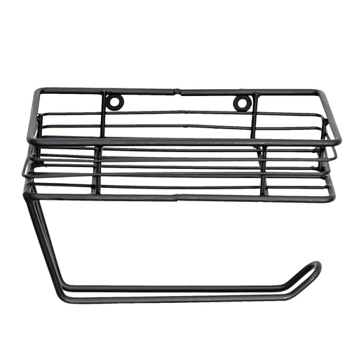 Clayre & Eef WC Rol Houder 20x12x12 cm Zwart IJzer