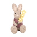 Décoration Lapin Beige Jaune 10x10x19 cm